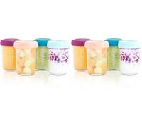 Babymoov Babybols Lot de Pots de Conservation en Verre Bébé 4x220 ml - avec Couvercles Hermétiques & Réinscriptibles - Compatibles Réfrigérateur, Micro-ondes, Congélateur, Lave-vaisselle (Lot de 2)