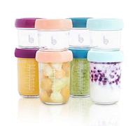 Babymoov Babybols Lot de Pots de Conservation Verre 4x100ml & 4x220 ml - Couvercles Hermétiques