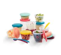 Babymoov Babybols Lot de12 Pots de Conservation pour Bébé 3x120ml + 3x180ml + 6x250ml + 3 cuillères, Gradués, Garantis sans BPA, Hermétiques, avec Surface réinscriptible