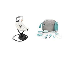 Babymoov Balancelle éléctrique bébé Swoon Evolution Curl White - 8 balancements - 5 vitesses & Trousse de Soin Bébé, Dès la naissance, 9 Accessoires dont Thermomètre bain, Thermomètre digital