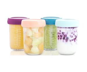 Babymoov Bowls Glass bol à couvercle Glass 4x220 ml