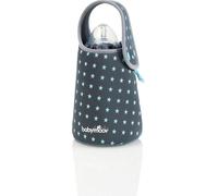 Babymoov Chauffe-biberon de voyage, Réchauffe les biberons sans électricité, rechargeable, Housse isolante en néoprène Gris/noir
