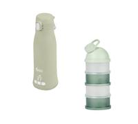 Babymoov Chauffe-Biberon Nomade sans Fil Moov & Feed Vert & Boites de Lait en Poudre Babydose Vert - Capacité 340ml - Eau ou Lait Maternel - Température réglable - Maintien au Chaud (jusqu'à 7h)