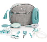 Babymoov Kit de soins pour bébé Aqua - 9 pièces, idéal pour le premier équipement de bébé avec thermomètre digital et tétine nasale Gris/ Turquoise Original