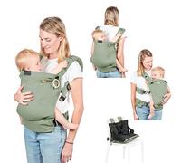 Babymoov Porte-bébé physiologique évolutif Moov & Boost – Rehausseur nomade, Vert