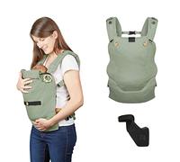 Babymoov Porte-bébé Physiologique Moov & Boost Sage Green + Réducteur nouveau-né - Dès la naissance - Evolutif en Réhausseur