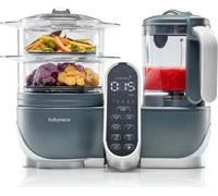 Babymoov Robot Cuiseur Bébé Nutribaby(+) - 6 en 1 - Cuiseur-vapeur/Mixeur - Grande Capacité 2,2L, Gris