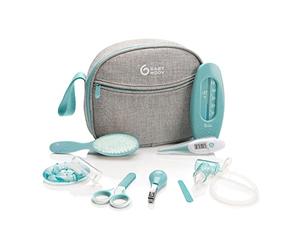 Babymoov Trousse de Soin Bébé - Dès la naissance - Grand Format - Kit Complet 9 Accessoires dont Brosse à Cheveux, Thermomètre digital, Thermomètre de bain, Coupe Ongles - Garantie à vie