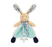 BABYNAT Doudou attache sucette LAPIN POUPI - 100% polyester - 17 cm - Marine