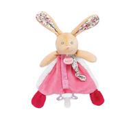 BABYNAT Doudou attache sucette LAPIN POUPI - 100% polyester - 17 cm - Rose