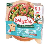 BABYNAT Petits Pois Pomme de Terre Cabillaud Sauvage Aliment 200 g