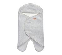 BÉABA, Babynomade Double Polaire, Couverture enveloppante Hiver bébé, Compatible Siège Auto/Pousette/Nacelle/Transat, Douce, Chaude, Déperlante, Respirante, Passage Harnais, Gris Chiné/Blanc,0-6 Mois