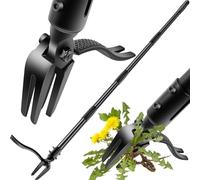 BabyNora Extracteur de mauvaises herbes - Désherbeur debout de 160 cm | Tête en acier à 4 griffes, 4 longueurs réglables | Outil de désherbage amovible robuste pour pelouse/cour/jardin | Pas de