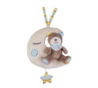 babynova Boîte à Musique Ourson et Lune dès 0 mois, aide au sommeil pour les bébés, boîte à musique avec une mélodie Berceuse de Brahms - aide au sommeil à suspendre et remonter - cadeau de naissance