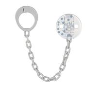 babynova Chaîne de Sucette avec Clip et Anneau Adaptateur - Set De 2 Pièces Attache - Sucette pour Bébé - Compatible avec Toutes les Sucettes - Essentiel pour Nouveau-né - Sans BPA - Pois bleus