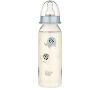 babynova Ensemble de Biberons 240ml (3 pièces) avec tétine en silicone à débit moyen anti-colique pour nouveau-nés - Fabriqué en Allemagne - Sans BPA - Éléphants