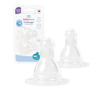 babynova Tétine Ronde en silicone pour biberons à col standard - Tétine avec technologie anti-coliques - Sans BPA - Fabriquée en Allemagne - Taille M (débit moyen pour lait)