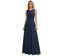 BABYONLINE D.R.E.S.S. Robe de soirée Chic Bleu foncé, Robe Longue sans Manches en Dentelle et Mousseline, Robe de Partie élégante pour Femmes