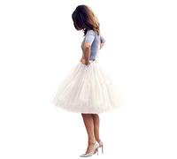 Babyonlinedress Femme Jupon Rétro Style année 50 Vintage en Tulle Audrey Hepburn Rockabilly Petticoat Tutu-18 Couleurs, Ivoire, Taille Unique