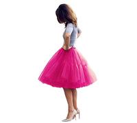 Babyonlinedress Femme Jupon Rétro Style année 50 Vintage en Tulle Audrey Hepburn Rockabilly Petticoat Tutu-18 Couleurs, Fuchsia, Taille Unique