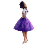 Babyonlinedress Femme Jupon Rétro Style année 50 Vintage en Tulle Audrey Hepburn Rockabilly Petticoat Tutu-18 Couleurs, Pourpre, Taille unique