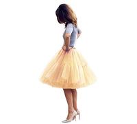 Babyonlinedress Femme Jupon Rétro Style année 50 Vintage en Tulle Audrey Hepburn Rockabilly Petticoat Tutu-18 Couleurs, Champagne, Taille Unique