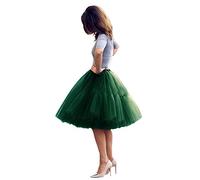 Babyonlinedress Femme Jupon Rétro Style année 50 Vintage en Tulle Audrey Hepburn Rockabilly Petticoat Tutu-18 Couleurs, Vert Foncé, Taille unique