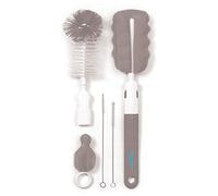BabyOno Brosses pour biberons et tétines avec manche amovible - Gris