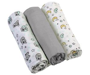 BabyOno Diaper Super Soft couches en tissu Grey 70 × 70 cm 3 pcs