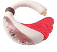 BabyOno Rattle With Teether 3m+ hochet avec anneau de dentition Swan 1 pcs