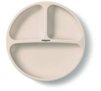 BabyOno Siilicone Plate 6m+ assiette à compartiments avec ventouse Beige 1 pcs