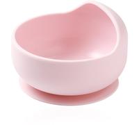 BabyOno Siilicone Plate 6m+ bol en silicone avec ventouse 6 m+ Pink 1 pcs