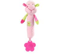 BabyOno Squeaky Toy Sweet Lambie jouet sonore avec anneau de dentition Pink 1 pcs