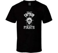 BabyPaper A Pirate Work Like A Captain Party Tshirt Men's Black L