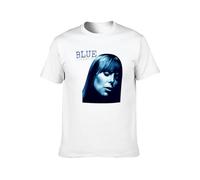 BabyPaper New Joni Mitchell Blue Canadian Singer Songwriter Men Adult Short Sleeve White M