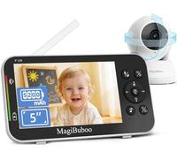 Babyphone Avec Caméra Sans Wi-Fi, Moniteur Bébé Avec Vision Nocturne Infrarouge Batterie 5200 mAh Écran IPS HD 720p De 5 Pouces Babyphone Vidéo Avec Audio Bidirectionnel Détection Des Pleurs