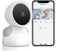Babyphone Caméra 3mp, Caméra Surveillance Bébé Wifi, Détection Intelligente, Audio Bidirectionnel, Vision Nocturne, Veilleuse, Berceuses, Détection De La Température/L'humidité