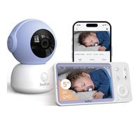 Babyphone Camera 5"" 2K,WiFi, Vision Nocturne sans Lumière Visible, Détection & Alerte Pleurs/Mouvements/Température/Humidité, 360°