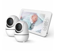 Babyphone Caméra 7”, Baby Monitor Vidéo, Grand écran LCD HD, Caméra bébé HD PTZ 355°, Vision Nocturne, Fonction VOX+2 Caméras