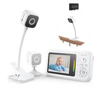 Babyphone Camera avec Clip et Support pour Lit, 1080P Camera Bebe Surveillance sans WiFi, Vision Nocturne, Audio Bidirectionnel, Détection des Pleurs, Carte 32G, Facile à Installer, Cadeau Naissance