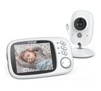 Babyphone Caméra Bébé Écran 3.2"" LCD, VOX, Détection De La Température Et De L'humidité, Vision Nocturne,Berceuses