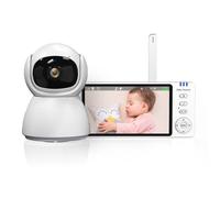 Babyphone Camera Bebe Surveillance, sans WiFi, Vision Nocturne, Audio Bidirectionnel, Détection des Température, Facile à Installer