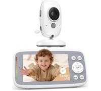 Babyphone Camera Bebe Surveillance sans WiFi, Vision Nocturne Infrarouge Invisible,4 Pouces, HD 720P, Interphone Bidirectionnel