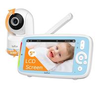 Babyphone Camera Sans WiFi ni Ondes 5"" 720P IPS, Vision Nocturne, Camera Bebe 360°, Batterie Longue Durée 24h, Audio bidirectionnel