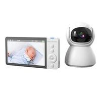 Babyphone Camera Vision Nocturne Sans Fil 5 Pouces Avec Alarme Et Berceuses Noir YONIS Noir G