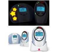 Babyphone Dect Avec Écran Blanc/Bleu Digital-Température Ambiante-Berceuses Préprogrammées + Veilleuse Multicolore