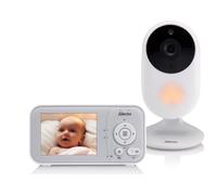 Alecto DVM2028 - Babyphone avec caméra et écran de 2,8" - Vision Nocturne, Affichage de la température et jusqu'à 19 Heures de Veille - Blanc/Gris