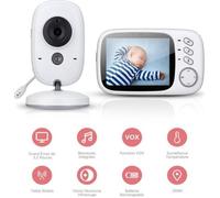 Babyphone - ECOUTE BEBE - Moniteur Sans Fil - Ecran Couleur LCD - Vision Nocturne - Talkie-walkie - Thermomètre