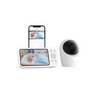 Babyphone eufy E20 avec caméra 2K HD, écran 5" 720p, avec ou sans Wi-FI, contrôle Via l'application ou Le Moniteur, Panorama-Inclinaison, Zoom x 4, caméra Portable avec Batterie intégrée, alertes