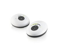 Alecto DECT Babyphone - Babyphone Audio avec 300m de portée - Baby Monitor Full ECO - Adaptateur et Piles Rechargeables Inclus - 100% sans interférences - Blanc/Gris